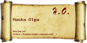 Haska Olga névjegykártya